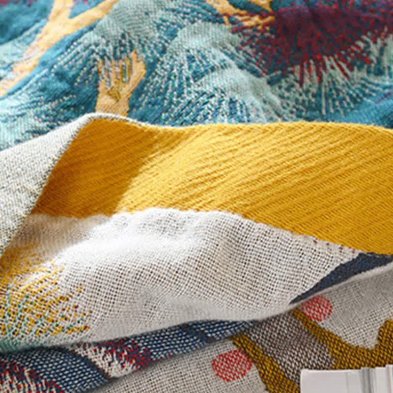 Couverture de luxe en gaze de coton Ownkoti avec motif d'oiseaux et de fleurs - image 5