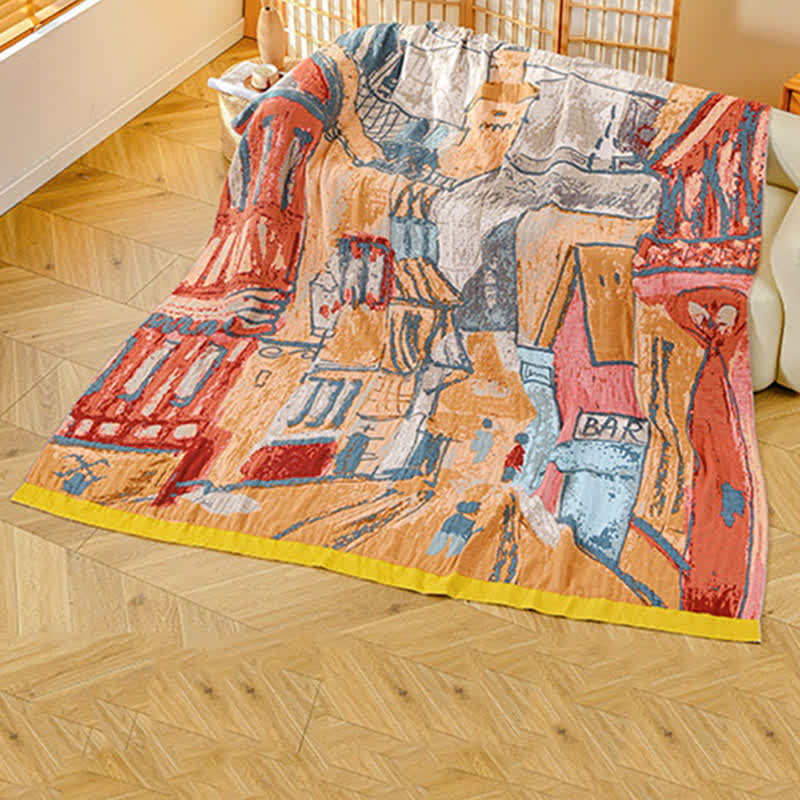 Couverture en gaze de coton de style impressionniste Ownkoti - 200 cm x 230 cm - image 0