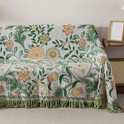 Couverture à pompons en gaze de coton à motif floral Ownkoti Refresh - image 2