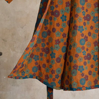 Peignoir kimono vintage Ownkoti en coton à motif jacquard floral - image 4