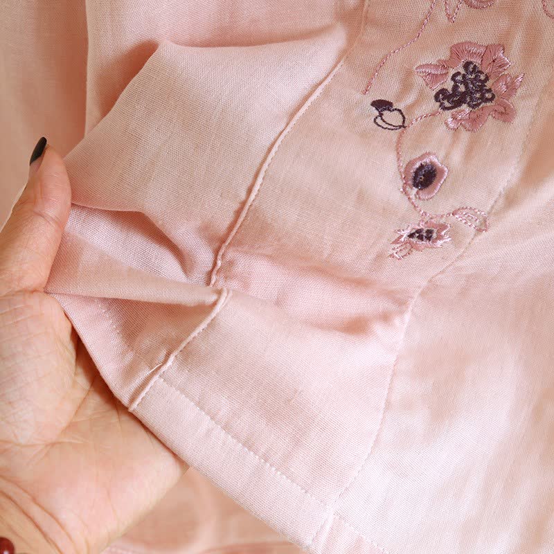 Ensemble de vêtements d'intérieur Ownkoti de style oriental avec broderies florales - image 10