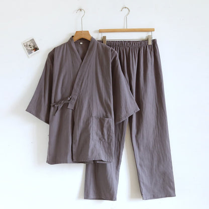 Ensemble kimono unisexe Ownkoti en coton uni - Gris foncé - XL - image 3