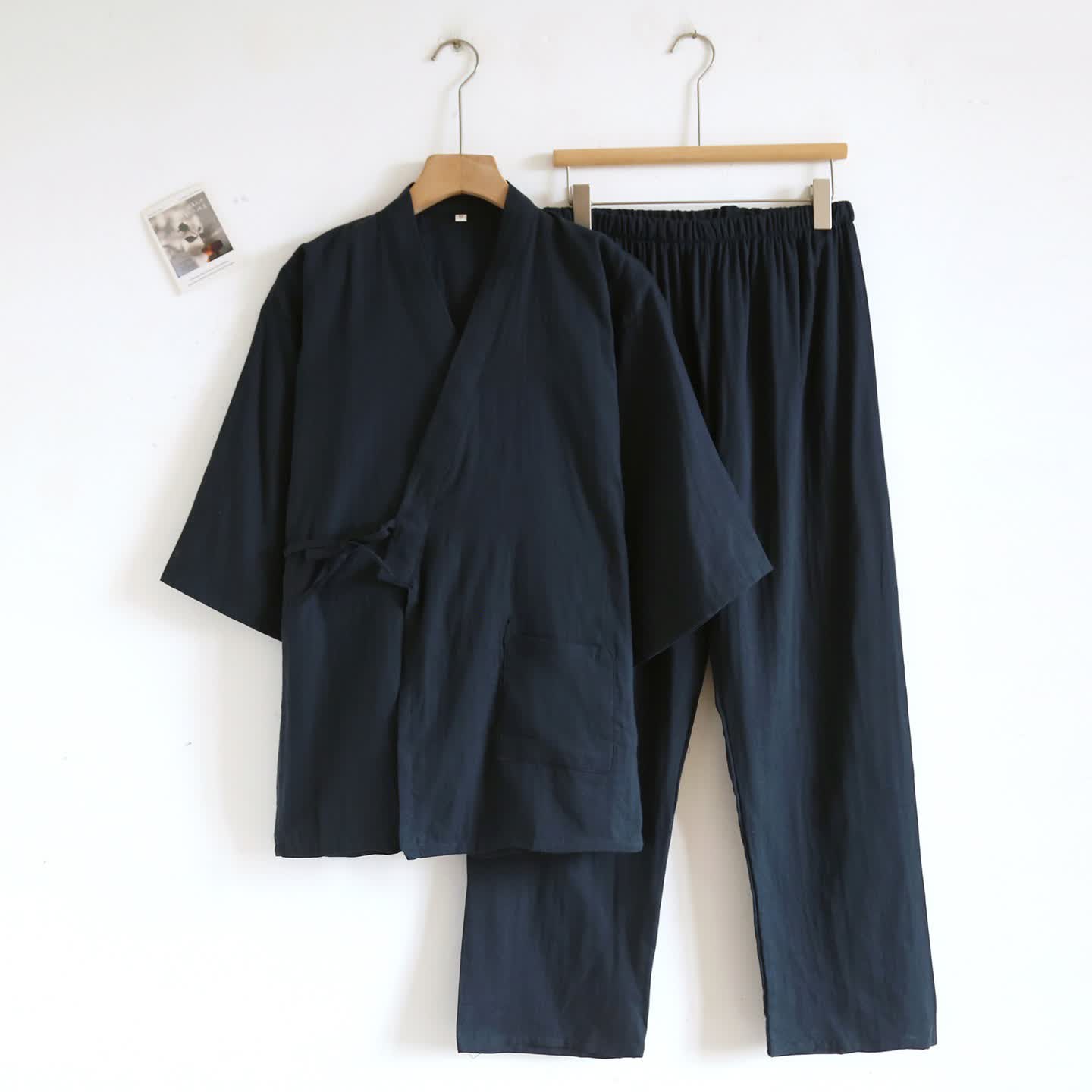 Ensemble kimono unisexe Ownkoti en coton uni - bleu marine - XL - image 7