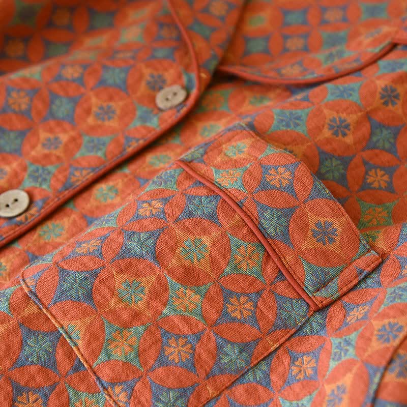 Vêtements d'intérieur Ownkoti en gaze de coton à motif géométrique rétro - image 2