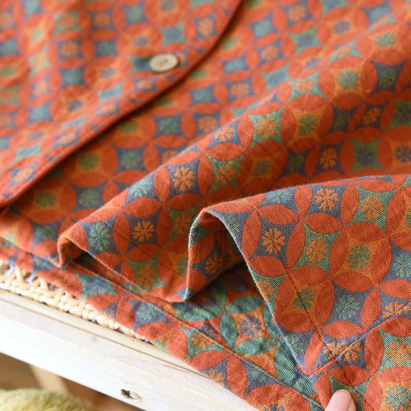 Vêtements d'intérieur Ownkoti en gaze de coton à motif géométrique rétro - image 5