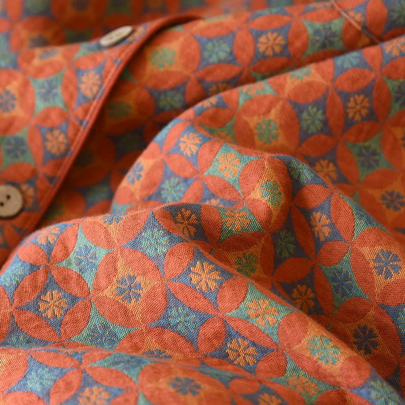 Vêtements d'intérieur Ownkoti en gaze de coton à motif géométrique rétro - image 4