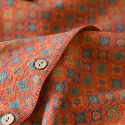 Vêtements d'intérieur Ownkoti en gaze de coton à motif géométrique rétro - image 3