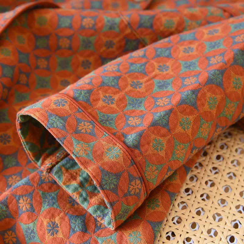 Vêtements d'intérieur Ownkoti en gaze de coton à motif géométrique rétro - image 6