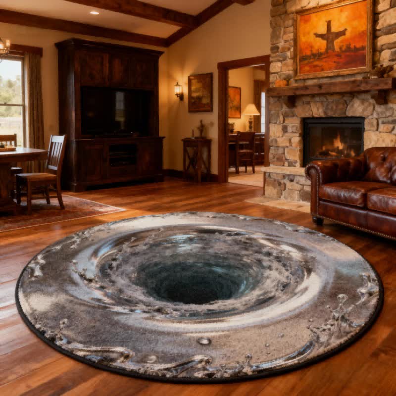 Tapis à effet 3D illusion d'optique Ownkoti Ocean - Bleu - 140 cm x 140 cm - image 6