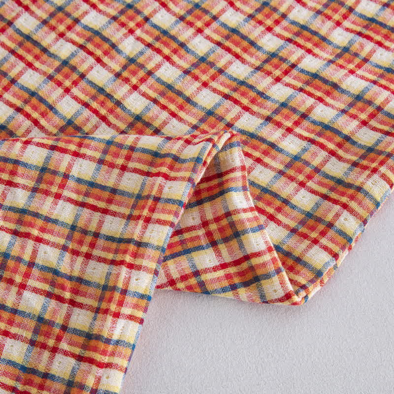 Ensemble de literie à carreaux confortables Ownkoti, 100% coton (3 pièces) - image 5