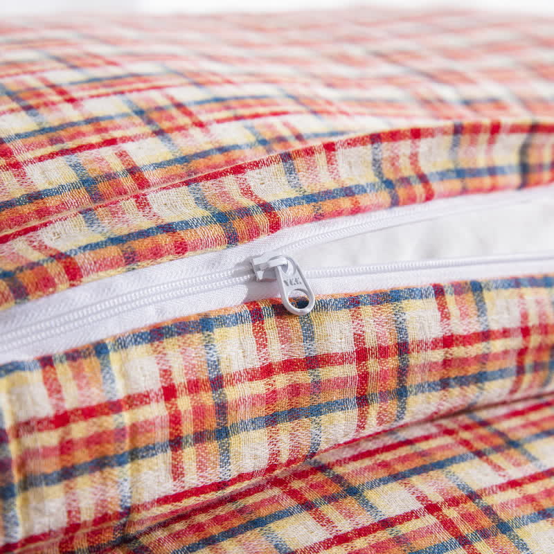 Ensemble de literie à carreaux confortables Ownkoti, 100% coton (3 pièces) - image 6