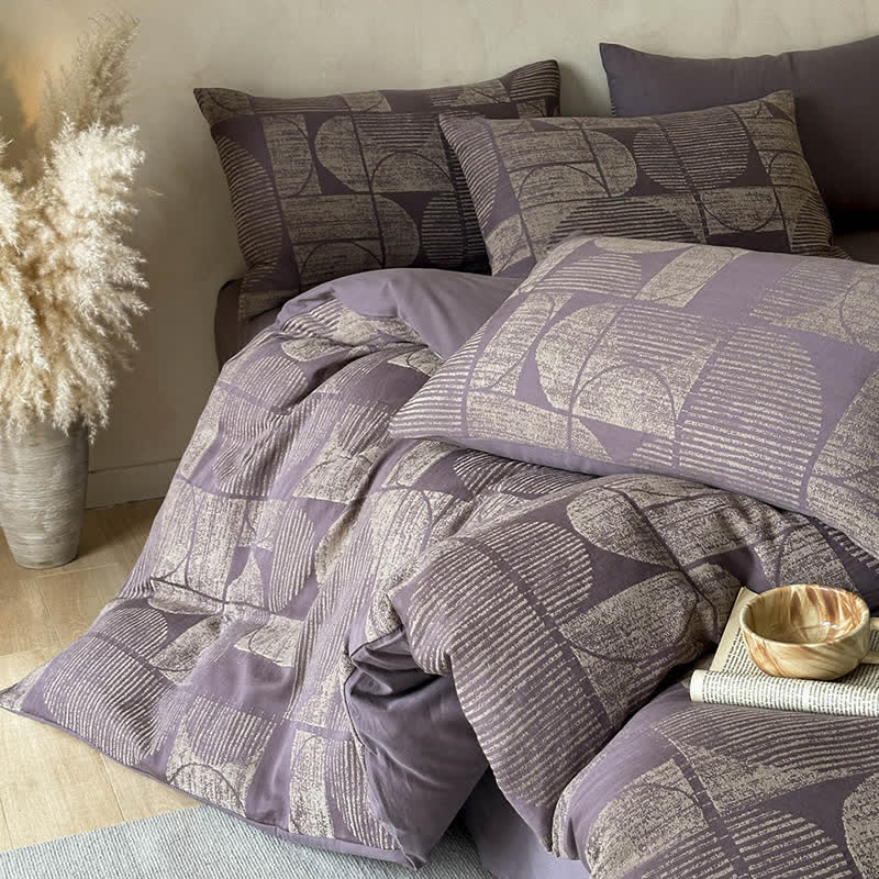 Ensemble de literie en coton brossé géométrique Ownkoti (4 pièces) - image 8