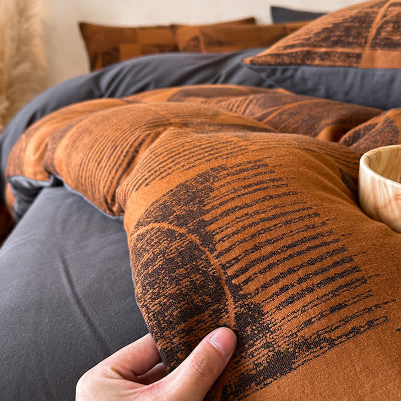 Ensemble de literie en coton brossé géométrique Ownkoti (4 pièces) - image 6