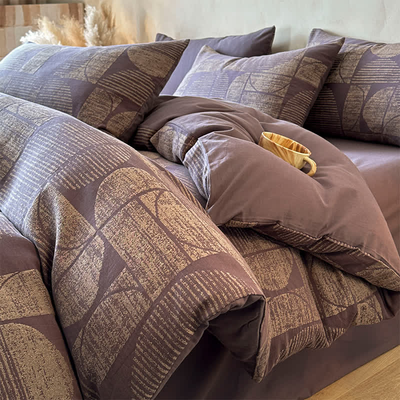 Ensemble de literie en coton brossé géométrique Ownkoti (4 pièces) - image 10