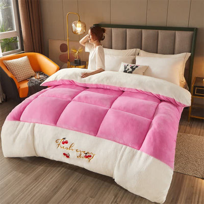 Couette à carreaux Ownkoti avec broderie cactus - Rose vif - 200 cm x 230 cm - image 6