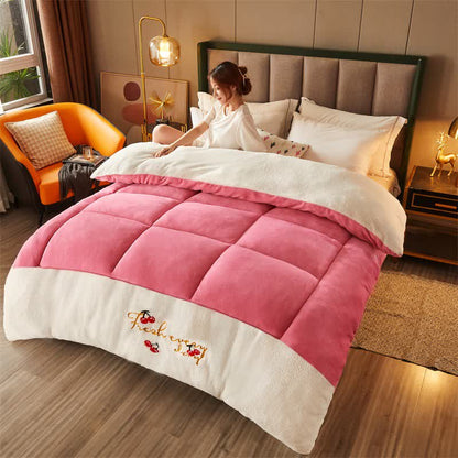 Couette à carreaux Ownkoti avec broderie cactus - Rose - 200 cm x 230 cm - image 8