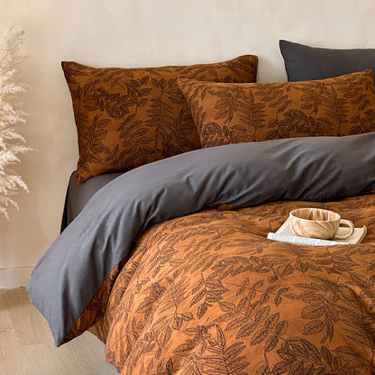 Ensemble de literie Ownkoti en coton brossé à motif botanique (4 pièces) - image 12