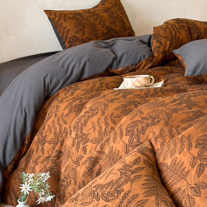 Ensemble de literie Ownkoti en coton brossé à motif botanique (4 pièces) - image 9