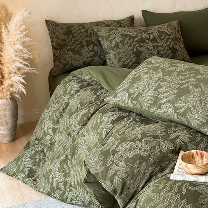 Ensemble de literie Ownkoti en coton brossé à motif botanique (4 pièces) - image 0
