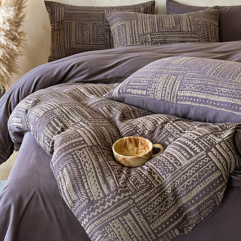 Ensemble 4 pièces Ownkoti Bohemian Tribal en coton brossé - image 4