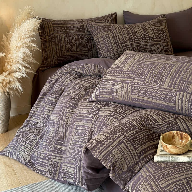Ensemble 4 pièces Ownkoti Bohemian Tribal en coton brossé - image 0