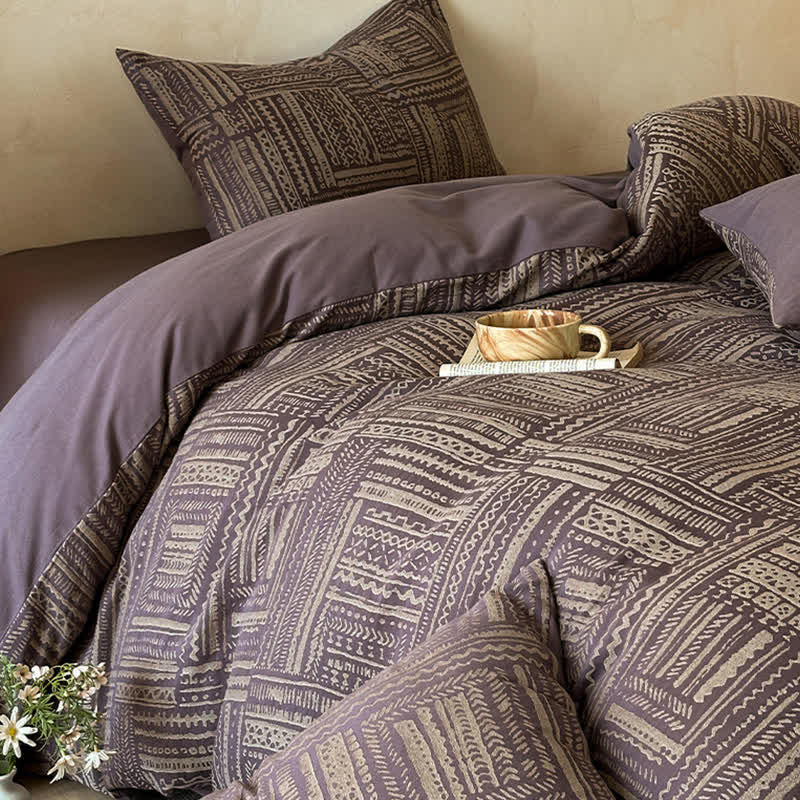 Ensemble 4 pièces Ownkoti Bohemian Tribal en coton brossé - image 6