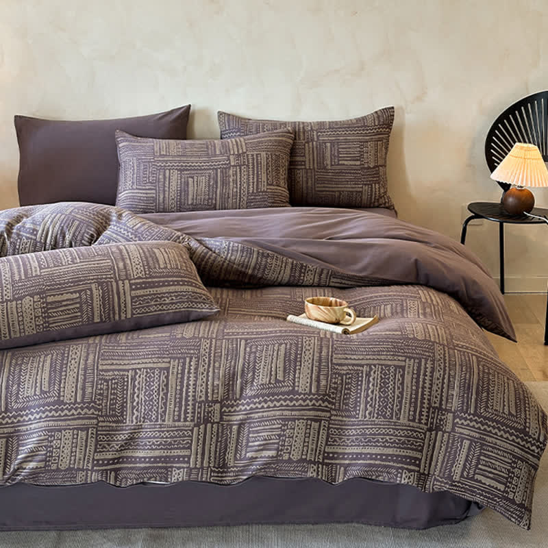 Ensemble 4 pièces Ownkoti Bohemian Tribal en coton brossé - image 2