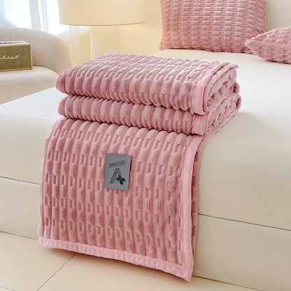 Couverture polaire minimaliste Ownkoti, couleur unie, avec texture - image 5