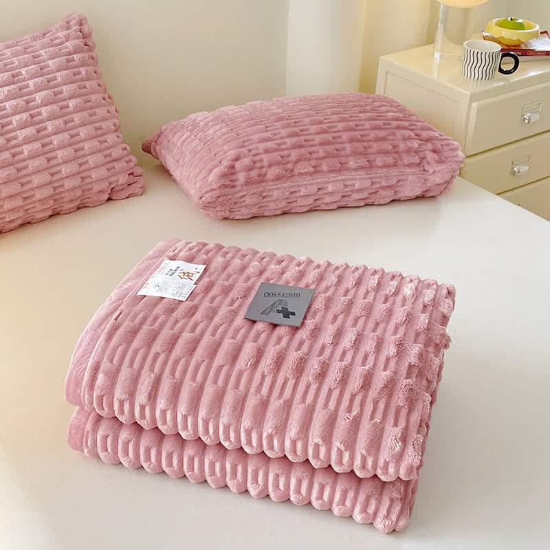 Couverture polaire minimaliste Ownkoti, couleur unie, avec texture - image 6