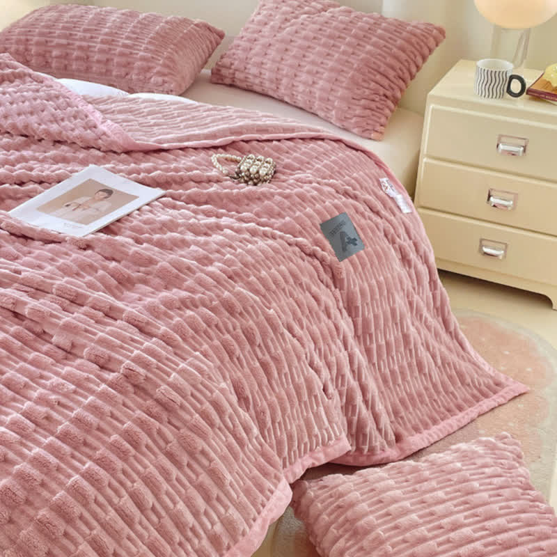 Couverture polaire minimaliste Ownkoti, couleur unie, avec texture - image 3