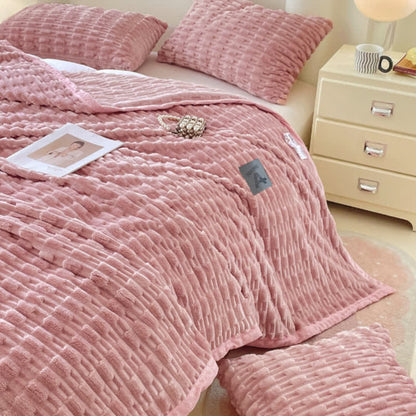 Couverture polaire minimaliste Ownkoti, couleur unie, avec texture - image 3