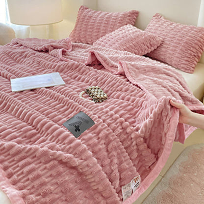 Couverture polaire minimaliste Ownkoti, couleur unie, avec texture - image 2