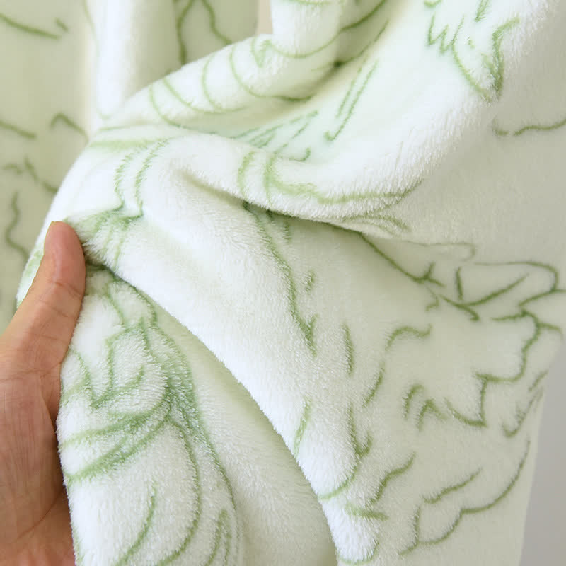 Ensemble de vêtements d'intérieur en peluche vert frais à motif rayé - image 6