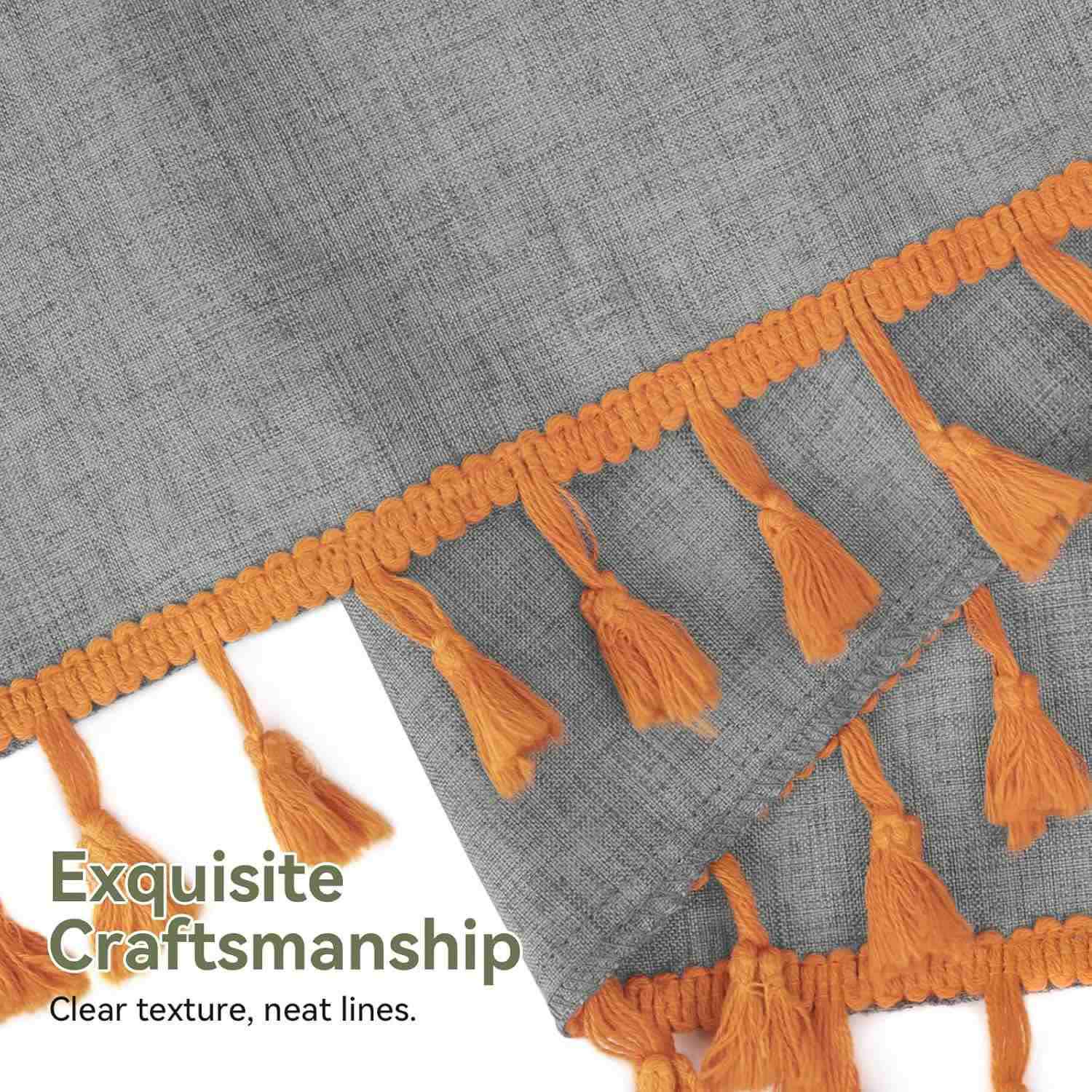 Rideau de douche minimaliste à pompons de couleur unie - image 9