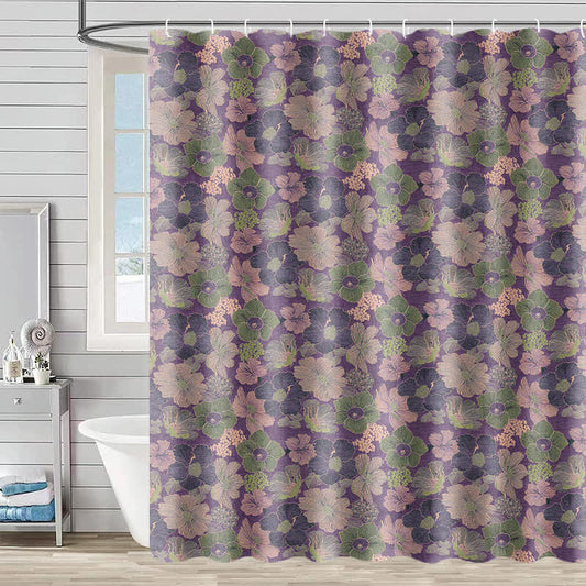 Rideau de douche à motif de fleurs de pêcher - 230 cm x 180 cm - image 0
