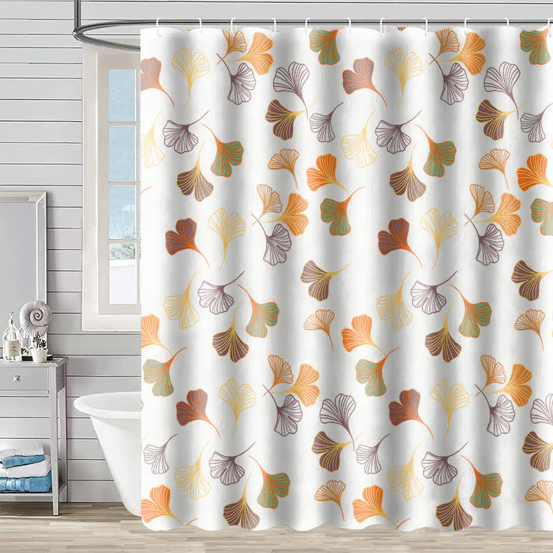 Rideau de douche élégant à motif de feuille de ginkgo - UN - 230 cm x 180 cm - image 0