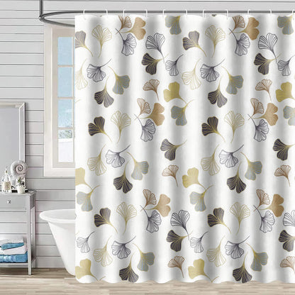 Rideau de douche élégant à motif de feuille de ginkgo - C - 230 cm x 180 cm - image 4