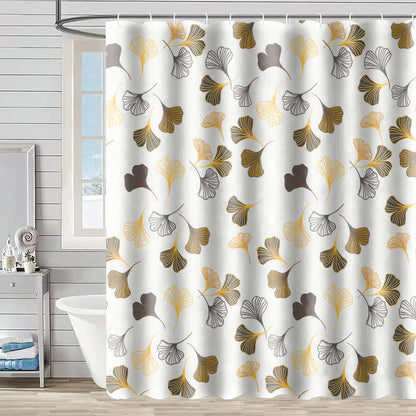 Rideau de douche élégant à motif de feuille de ginkgo - D - 230 cm x 180 cm - image 6