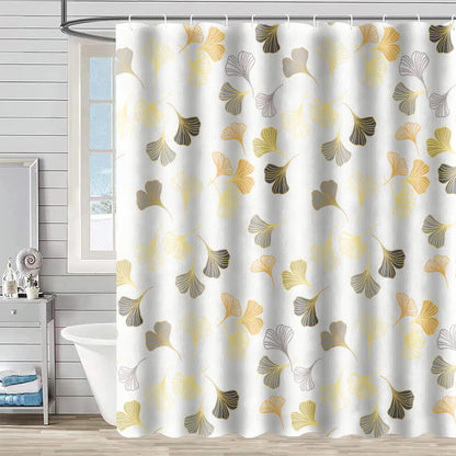 Rideau de douche élégant à motif de feuille de ginkgo - F - 230 cm x 180 cm - image 10