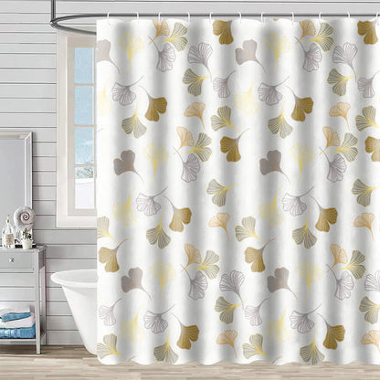 Rideau de douche élégant à motif de feuille de ginkgo - G - 230 cm x 180 cm - image 12