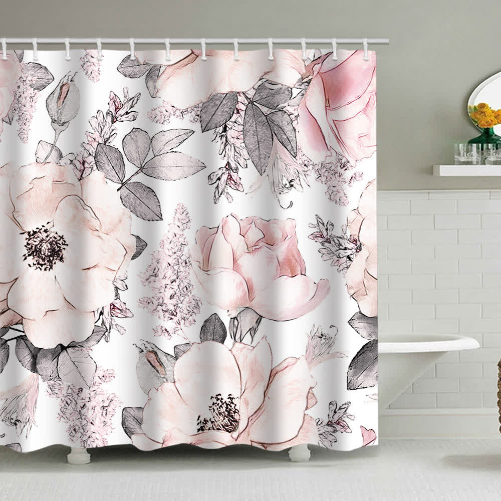 Rideau de douche luxueux à motif floral - B - 180 cm x 230 cm - image 1