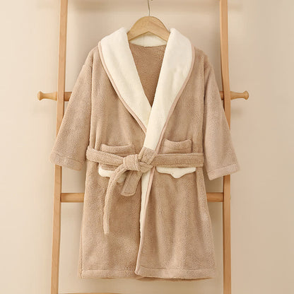 Peignoirs assortis pour toute la famille, en peluche unie. - Café - Enfant : 150 cm - image 16