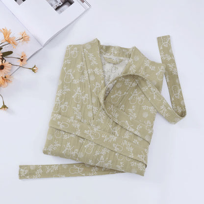 peignoir enfant en gaze de coton à motif de branche de bonhomme de neige - image 8