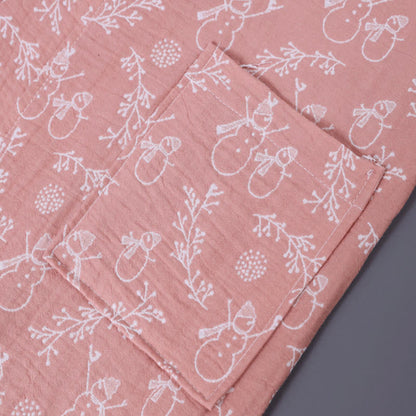 peignoir enfant en gaze de coton à motif de branche de bonhomme de neige - image 6