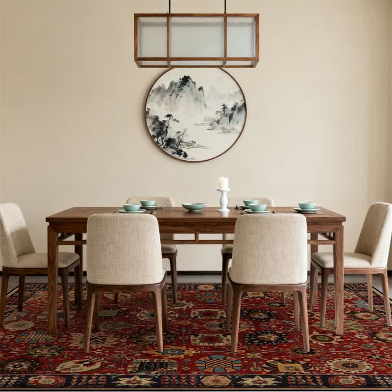 Tapis rectangulaire persan vintage lavable Ownkoti - image 3