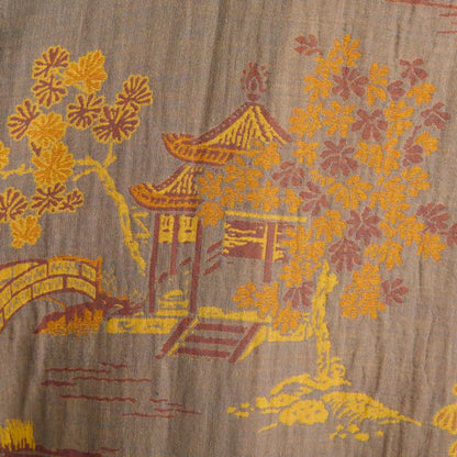 Kimono en gaze de coton à motif jacquard paysage - image 3
