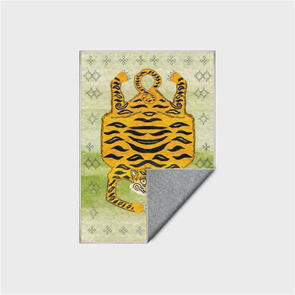 Tapis rectangulaire ethnique tibétain Ownkoti à motif tigre - image 11