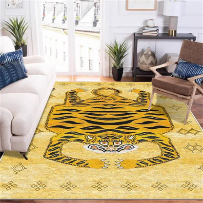 Tapis rectangulaire ethnique tibétain Ownkoti à motif tigre - image 1