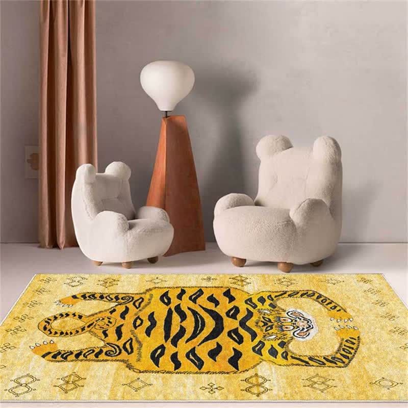 Tapis rectangulaire ethnique tibétain Ownkoti à motif tigre - image 2