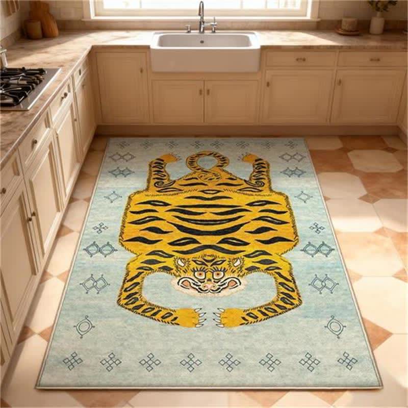 Tapis rectangulaire ethnique tibétain Ownkoti à motif tigre - image 15